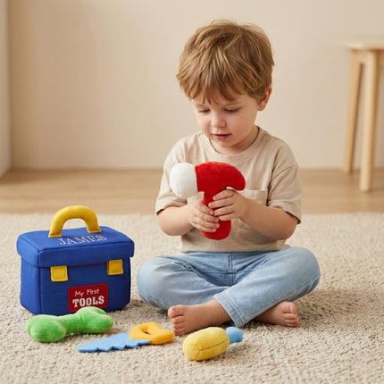 Personalized Plush Toolbox Toy Set with Custom Name