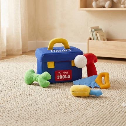 Personalized Plush Toolbox Toy Set with Custom Name