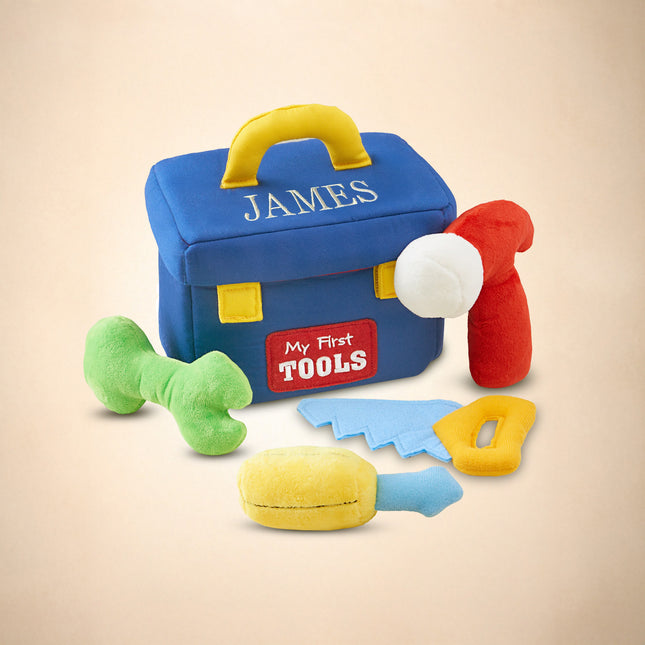 Personalized Plush Toolbox Toy Set with Custom Name