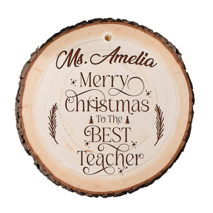 Personalized Engraved Wood Slab for Teacher
