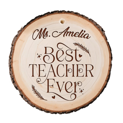 Personalized Engraved Wood Slab for Teacher
