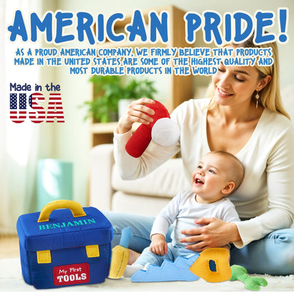 Personalized Plush Toolbox Toy Set with Custom Name