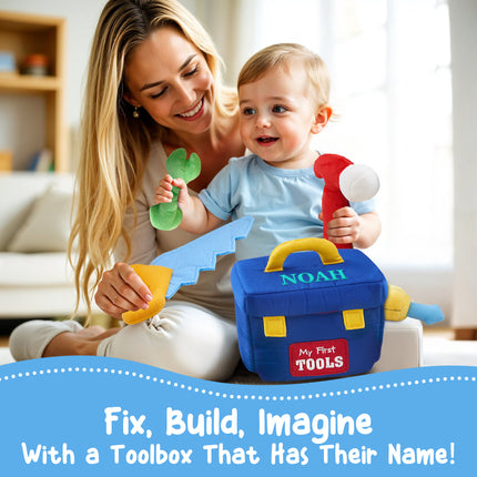 Personalized Plush Toolbox Toy Set with Custom Name