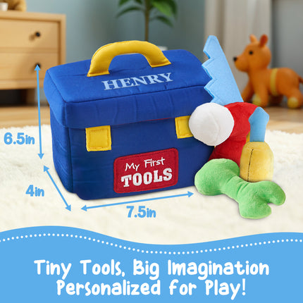 Personalized Plush Toolbox Toy Set with Custom Name