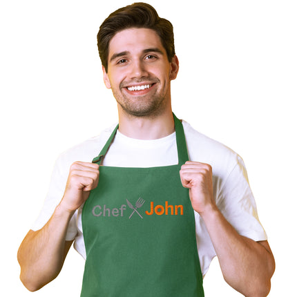Embroidered Cooking Apron for Men & Women with Custom Name