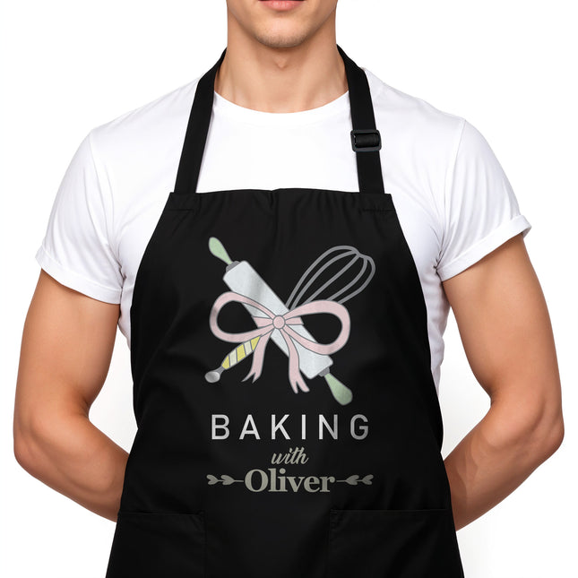 personalized baking apron with custom name adjustable unisex custom baker apron with 2 pockets perfect for mothers day holiday gift for mom