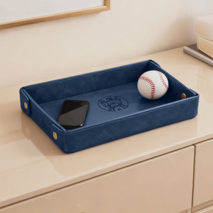 Engraved Baseball Valet Tray - Blue