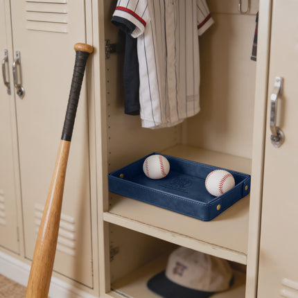 Engraved Baseball Valet Tray - Blue