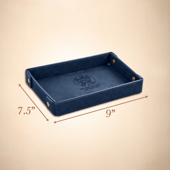 Engraved Baseball Valet Tray - Blue