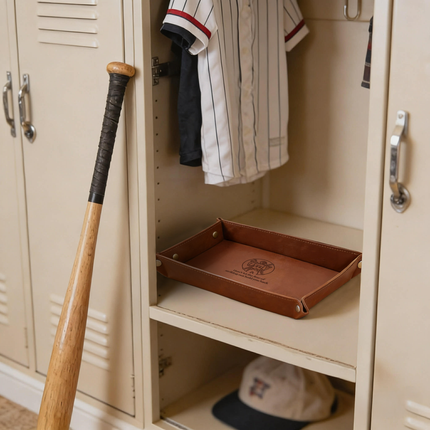 Personalized Baseball Leather Valet Tray - Baseball