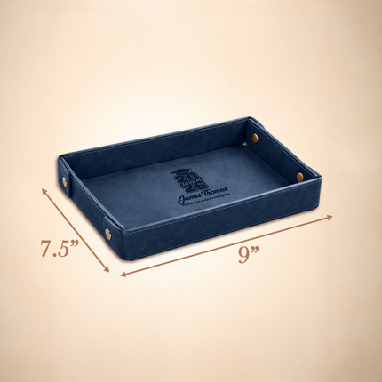 Personalized Graduation Valet Tray – Engraved Leather