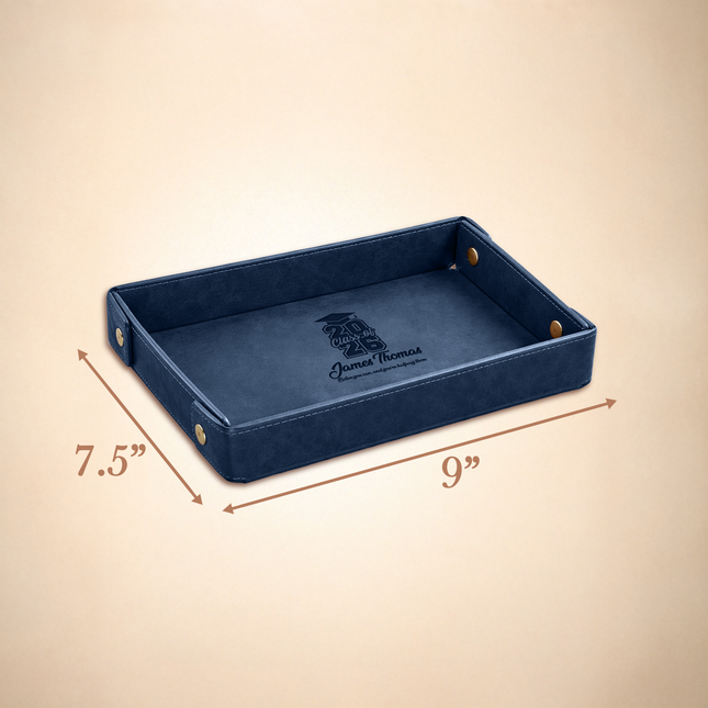 Personalized Graduation Valet Tray – Engraved Leather
