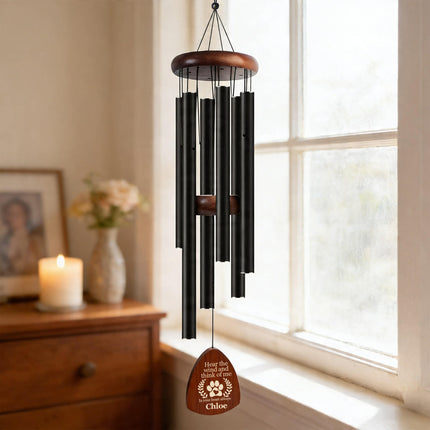 Personalized Pet Memorial Wind Chimes with Engraved Name