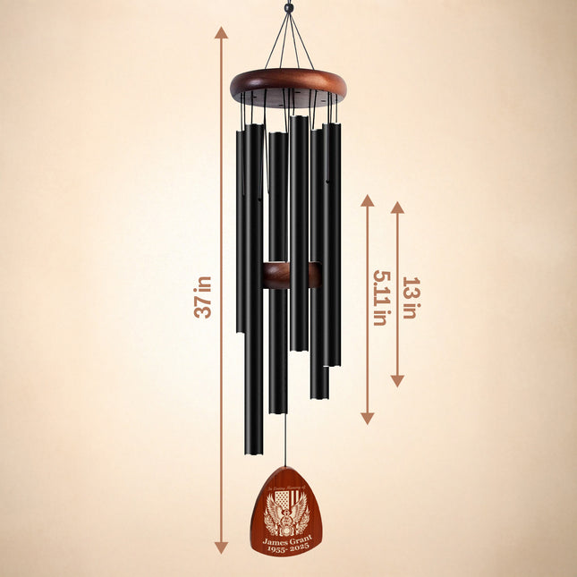 Personalized Memorial Wind Chimes with Custom Name – Sympathy Gift in Loving Memory