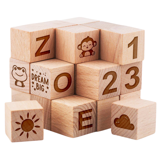 Engraved Wooden Name Blocks