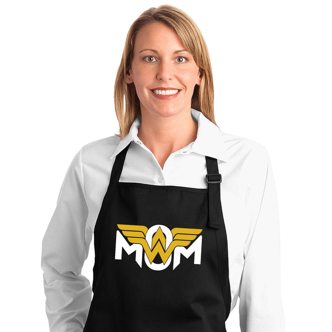 Custom Wonder Mom Kitchen Apron - Personalized Cooking Apron