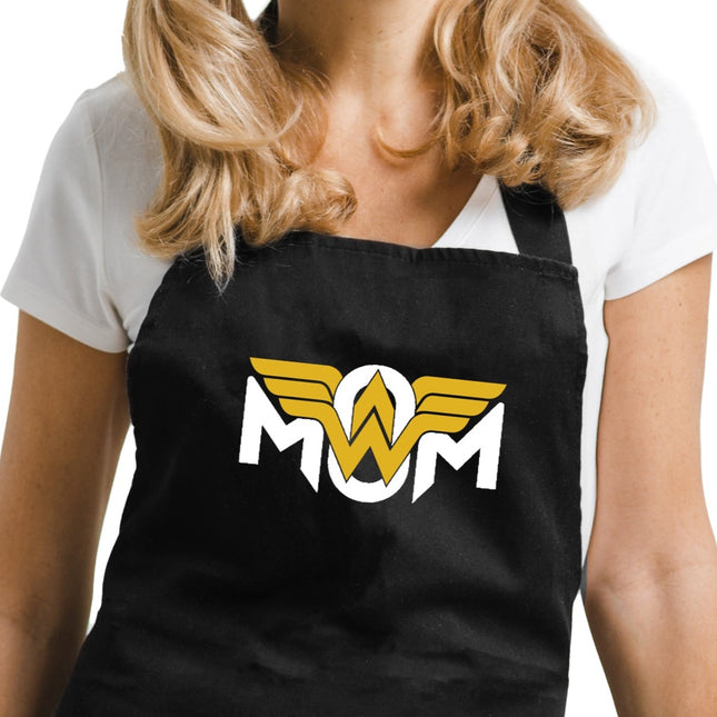 Custom Wonder Mom Kitchen Apron - Personalized Cooking Apron