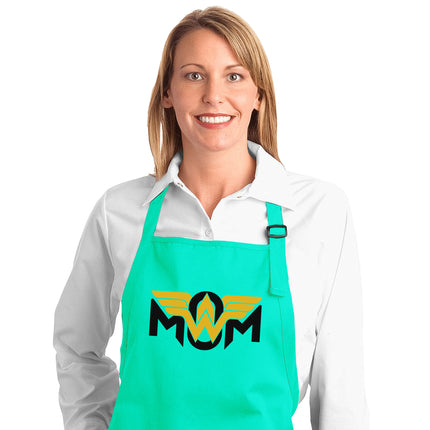 Custom Wonder Mom Kitchen Apron - Personalized Cooking Apron