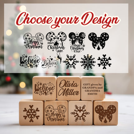 Engraved Christmas Blocks for Boy & Girl
