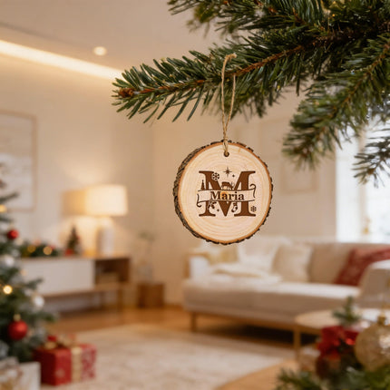 Personalized Name Wood Christmas Ornament