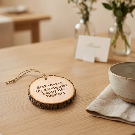 Personalized Wood Slice Wedding Favor