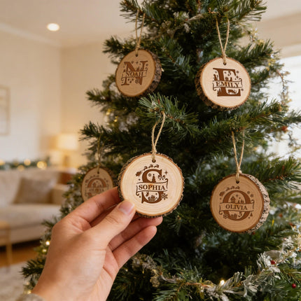 Personalized Name Wood Christmas Ornament