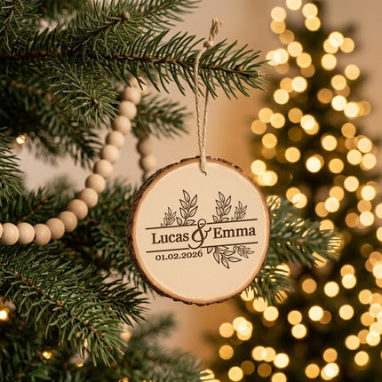 Personalized Wood Slice Wedding Favor