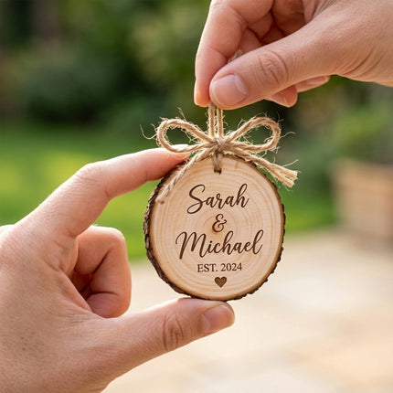 Personalized Wood Slice Wedding Favor