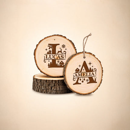Personalized Name Wood Christmas Ornament