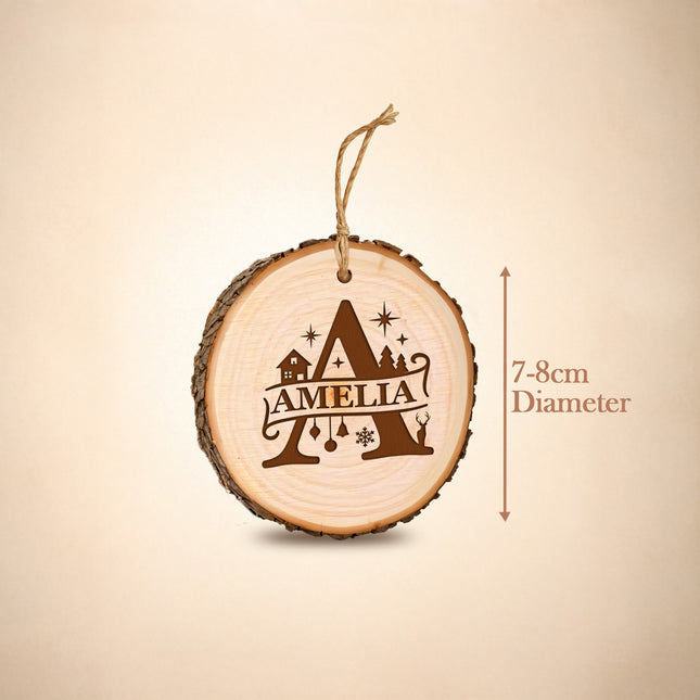 Personalized Name Wood Christmas Ornament