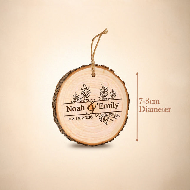 Personalized Wood Slice Wedding Favor