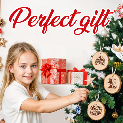 Personalized Name Wood Christmas Ornament