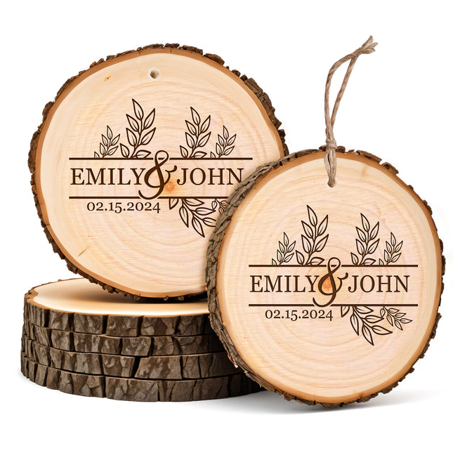 Personalized Wood Slice Wedding Favor