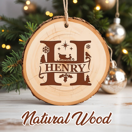 Personalized Name Wood Christmas Ornament