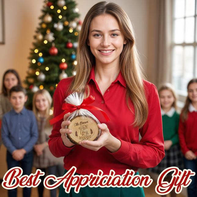 Personalized Engraved Wood Slab for Teacher