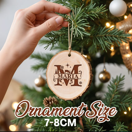 Personalized Name Wood Christmas Ornament