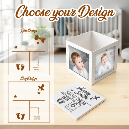 Personalized Mini White Wood Photo Cube for Mother