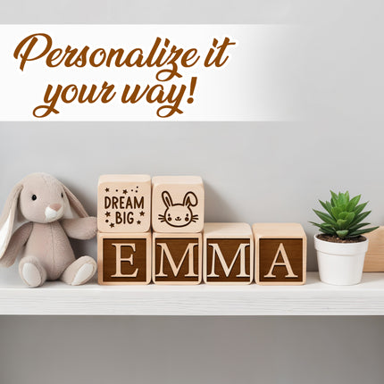 Engraved Nursery Name Blocks, Custom Nursery Decor