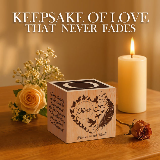 Engraved Memorial Wood Cube