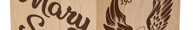 Engraved Memorial Wood Cube