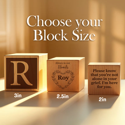 Engraved Memorial Wood Cube