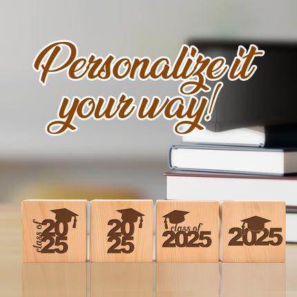 Engraved Wooden Cube for Graduation
