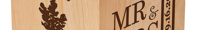Anniversary Block, Engraved Wedding Day Wooden Block - Engraved Wood Name Block