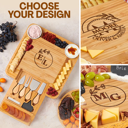 Charcuterie Cheese Board Engraved Name Expanded Set