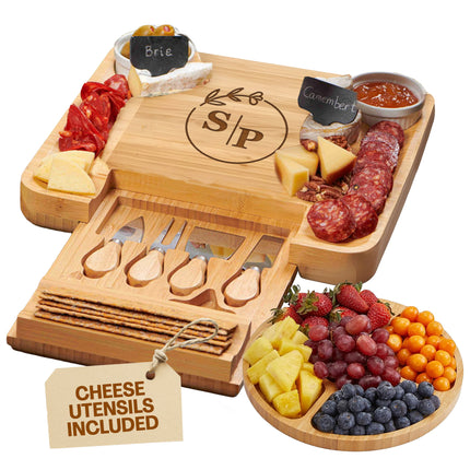 Charcuterie Cheese Board Engraved Name Expanded Set