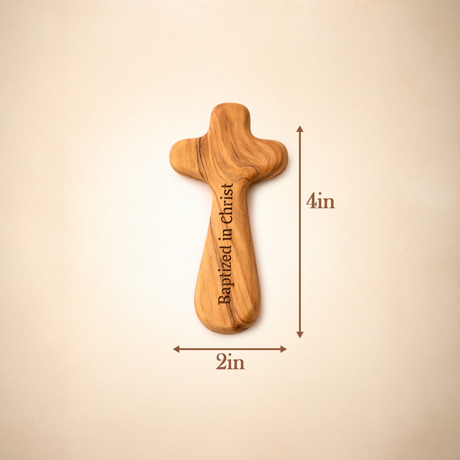 Personalized Olive Wood Cross with Engraved Name