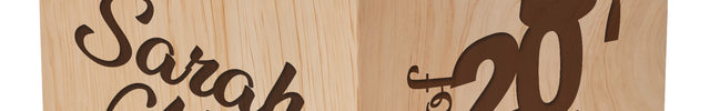 Engraved Wooden Cube for Graduation