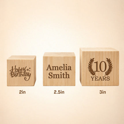 Personalized Name Wooden Blocks for Birthday, Baby Announcement Box