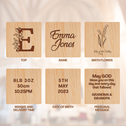 Birth Flower Wood Blocks