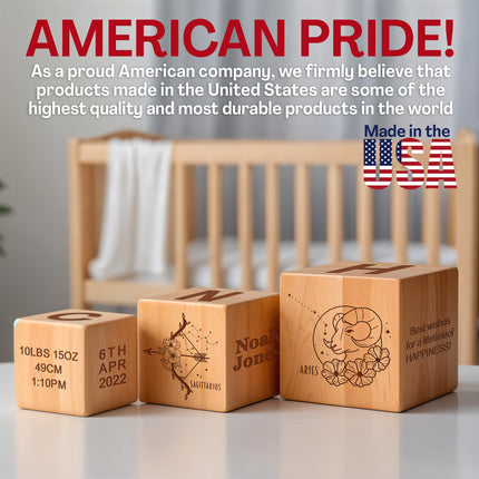 Custom Wood Name Blocks, Engraved Baby Name Sign